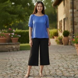 Chico's Travelers Slinky Knit Cropped Pants Dark Brown Size 1(Medium 8-10)